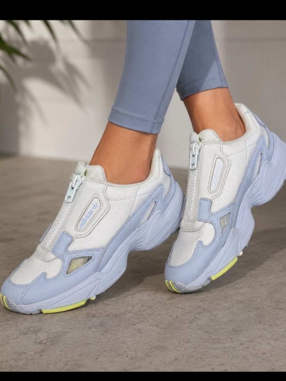 Adidas Falcon Zip EF1969 White Blue Chunky Sneakers Women’s Size 9